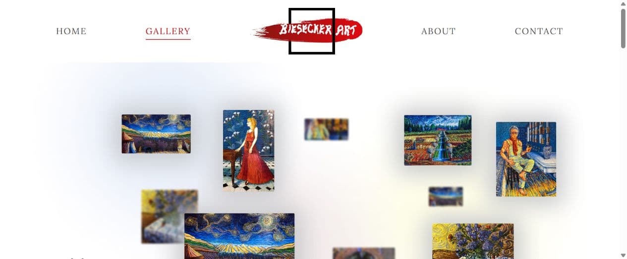 Biesecker Art gallery presenting artworks available to explore.